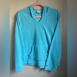 Columbia pullover hoodie, L, Terry cloth, blue
